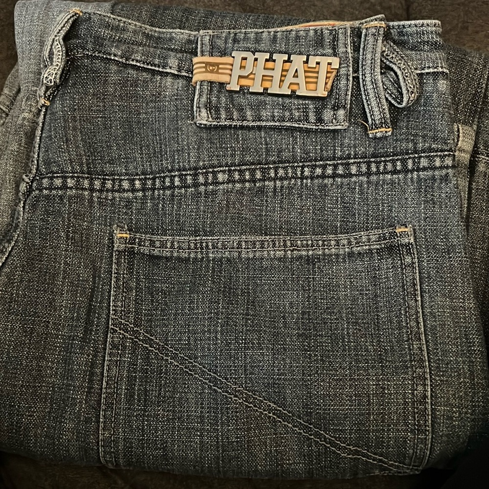 Men’s Phat Farm Skater Y2K Baggy Blue Jeans 38/33